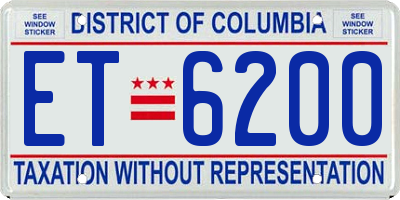 DC license plate ET6200