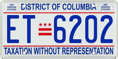 DC license plate ET6202