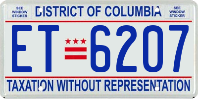 DC license plate ET6207