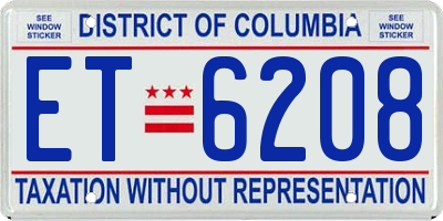 DC license plate ET6208