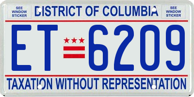 DC license plate ET6209