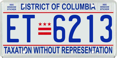 DC license plate ET6213
