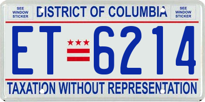 DC license plate ET6214