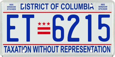 DC license plate ET6215