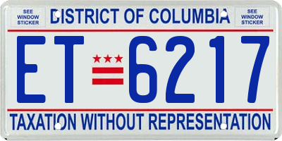 DC license plate ET6217