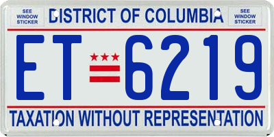 DC license plate ET6219