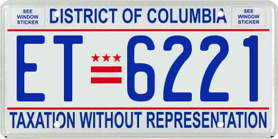 DC license plate ET6221