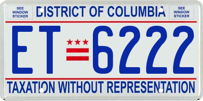 DC license plate ET6222