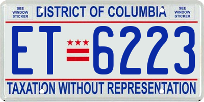 DC license plate ET6223