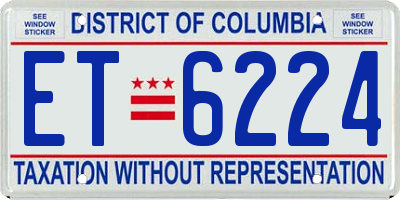 DC license plate ET6224