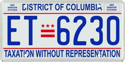 DC license plate ET6230