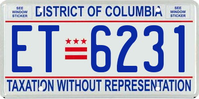 DC license plate ET6231