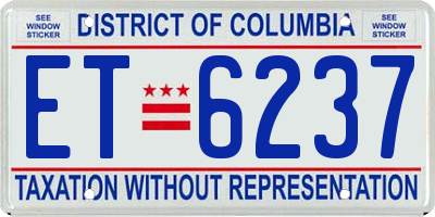 DC license plate ET6237