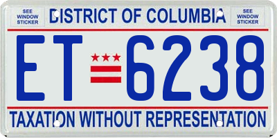 DC license plate ET6238