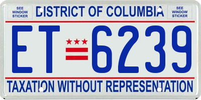 DC license plate ET6239