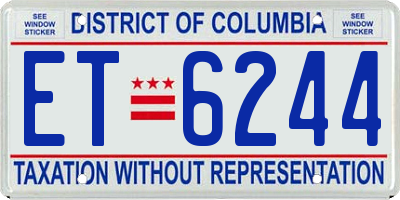 DC license plate ET6244