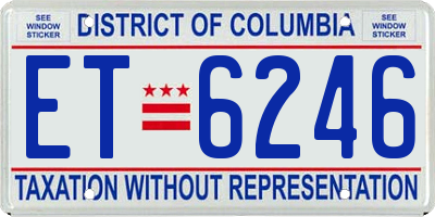 DC license plate ET6246