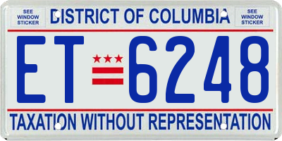 DC license plate ET6248