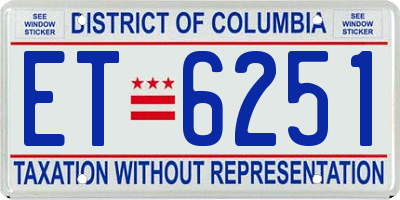 DC license plate ET6251