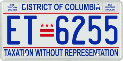 DC license plate ET6255