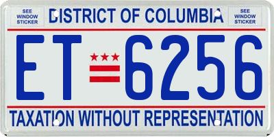 DC license plate ET6256