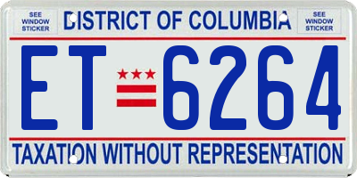 DC license plate ET6264