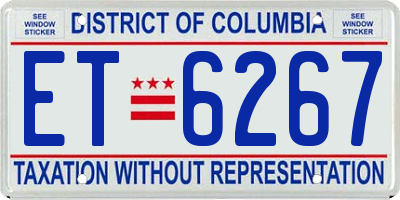 DC license plate ET6267