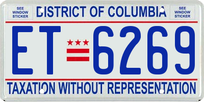 DC license plate ET6269