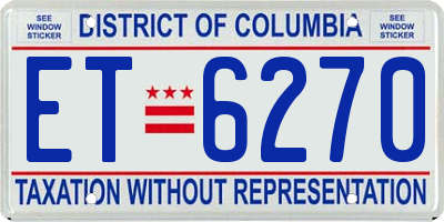 DC license plate ET6270