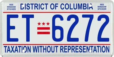 DC license plate ET6272