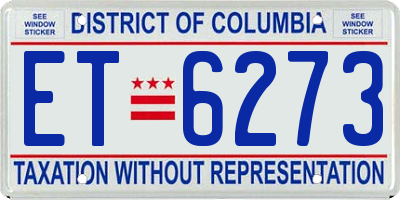 DC license plate ET6273