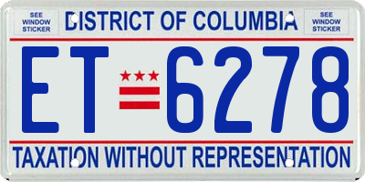 DC license plate ET6278