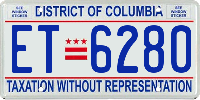 DC license plate ET6280
