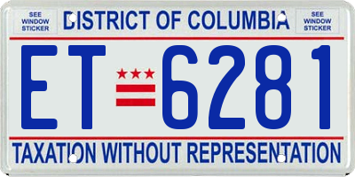 DC license plate ET6281