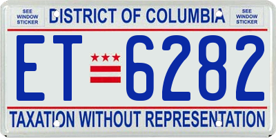 DC license plate ET6282