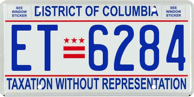 DC license plate ET6284