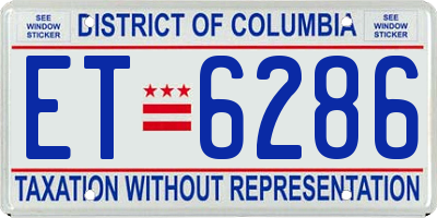 DC license plate ET6286