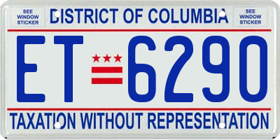 DC license plate ET6290