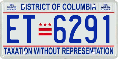 DC license plate ET6291