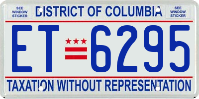 DC license plate ET6295