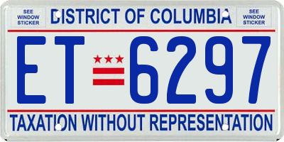 DC license plate ET6297