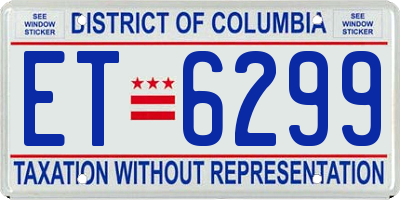 DC license plate ET6299