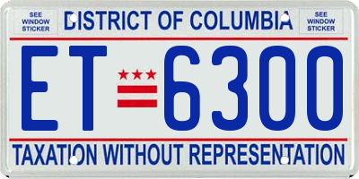 DC license plate ET6300