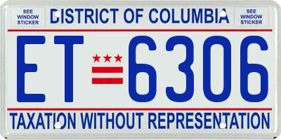 DC license plate ET6306