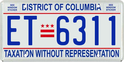 DC license plate ET6311
