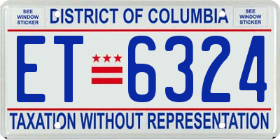 DC license plate ET6324