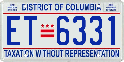 DC license plate ET6331
