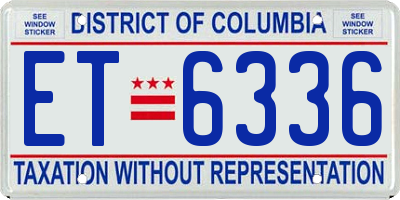 DC license plate ET6336