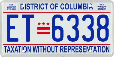 DC license plate ET6338