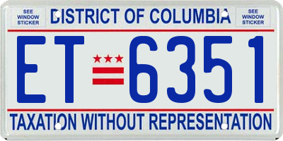 DC license plate ET6351